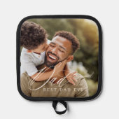 Elegant Script Beste Papa ooit Aangepaste Volledig Pannenlap (Voorkant)