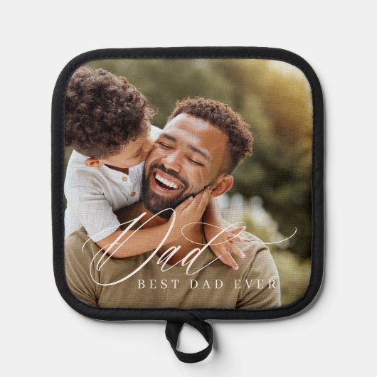 Elegant Script Beste Papa ooit Aangepaste Volledig Pannenlap (Voorkant)