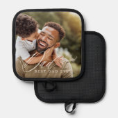 Elegant Script Beste Papa ooit Aangepaste Volledig Pannenlap (Voorkant / Achterkant)