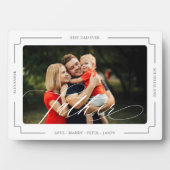 Elegant Script Beste vader ooit foto aandenken Fotoplaat (voorkant)