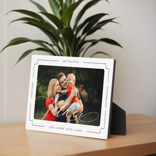 Elegant Script Beste vader ooit foto aandenken Fotoplaat