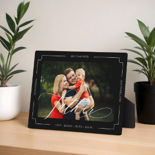 Elegant Script Beste vader ooit foto aandenken Fotoplaat