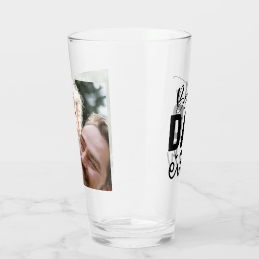 Elegant Script Beste vader ooit Persoonlijke Foto Glas (Rechts)