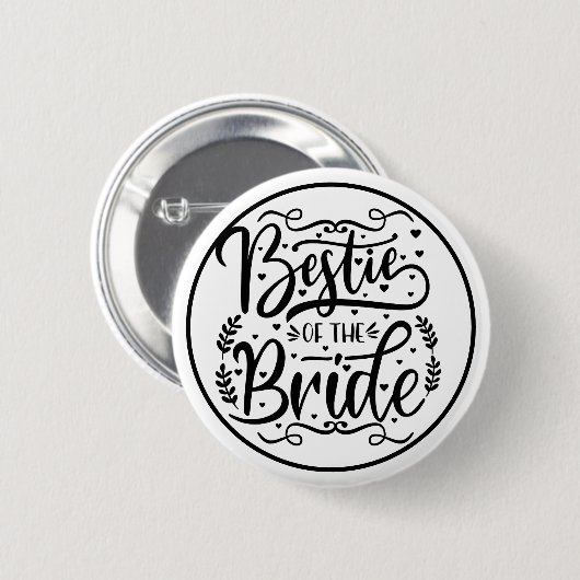 Elegant Script Beste vriendin van de bruid  Ronde Button 5,7 Cm (Voorkant /achterkant)