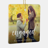 Elegant Script Betrokken Foto Kerstmis Keramisch Ornament (Rechts)