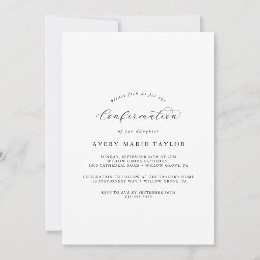 Elegant Script-bevestiging Kaart (Voorkant)