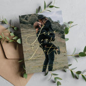 Elegant Script Bewaar de datum Folie Uitnodiging