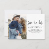 Elegant Script Bewaar de datum Foto Minimalistisch Save The Date (Voorkant)