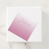 Elegant Script & bewerkbaar Roze (elke kleur) Ombr Bedankjes Labels (In situ)