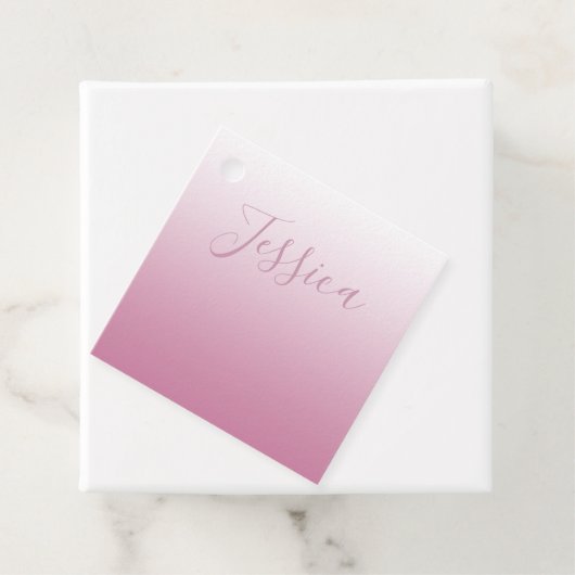 Elegant Script & bewerkbaar Roze (elke kleur) Ombr Bedankjes Labels (In situ)