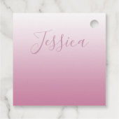 Elegant Script & bewerkbaar Roze (elke kleur) Ombr Bedankjes Labels (Achterkant)