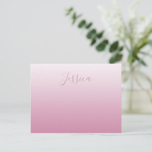 Elegant Script & bewerkbaar Roze (elke kleur) Ombr Briefkaart