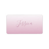 Elegant Script & bewerkbaar Roze (elke kleur) Ombr Etiket (Voorkant)