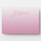 Elegant Script & bewerkbaar Roze (elke kleur) Ombr Fotoplaat (voorkant)