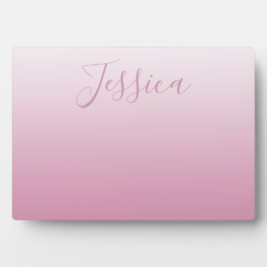 Elegant Script & bewerkbaar Roze (elke kleur) Ombr Fotoplaat (voorkant)