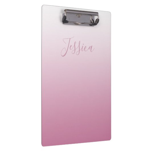 Elegant Script & bewerkbaar Roze (elke kleur) Ombr Klembord (Rechts)