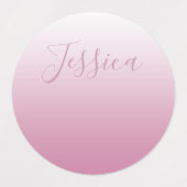 Elegant Script & bewerkbaar Roze (elke kleur) Ombr Labels (Design 1)