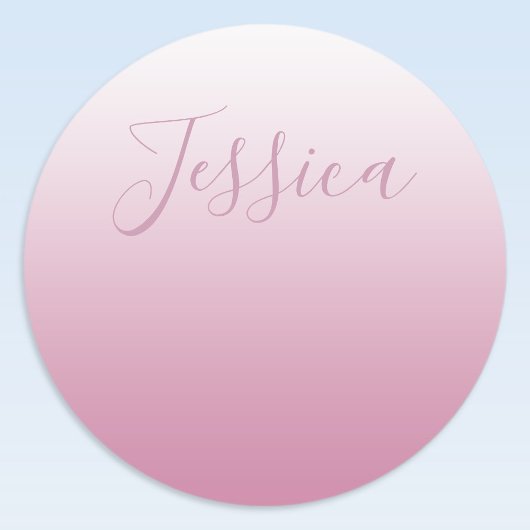 Elegant Script & bewerkbaar Roze (elke kleur) Ombr Labels