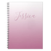 Elegant Script & bewerkbaar Roze (elke kleur) Ombr Notitieboek (Voorkant)