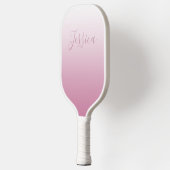 Elegant Script & bewerkbaar Roze (elke kleur) Ombr Pickleball Paddle (Links)
