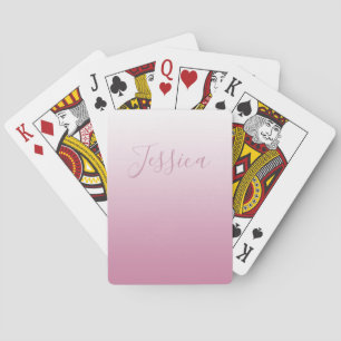 Elegant Script & bewerkbaar Roze (elke kleur) Ombr Pokerkaarten