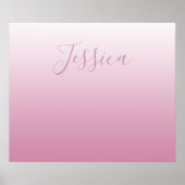 Elegant Script & bewerkbaar Roze (elke kleur) Ombr Poster (Voorkant)