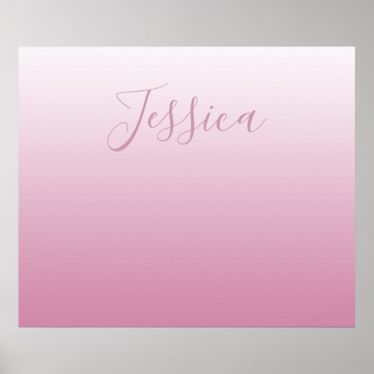 Elegant Script & bewerkbaar Roze (elke kleur) Ombr Poster (Voorkant)