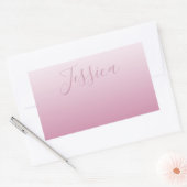 Elegant Script & bewerkbaar Roze (elke kleur) Ombr Rechthoekige Sticker (Envelop)