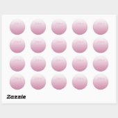 Elegant Script & bewerkbaar Roze (elke kleur) Ombr Ronde Sticker (Vel)