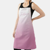 Elegant Script & bewerkbaar Roze (elke kleur) Ombr Schort (Insitu)