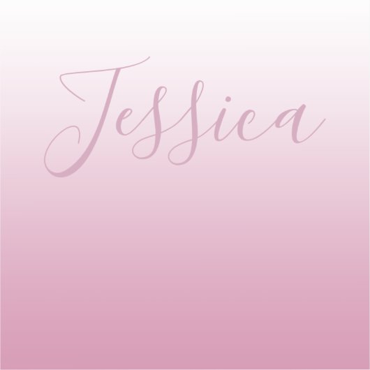 Elegant Script & bewerkbaar Roze (elke kleur) Ombr Sticker (Voorkant)