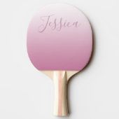 Elegant Script & bewerkbaar Roze (elke kleur) Ombr Tafeltennisbatje (Achterkant)
