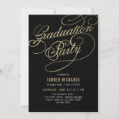 Elegant Script BEWERKBARE KLEUR Afstudeeruitnodigi Kaart (Voorkant)
