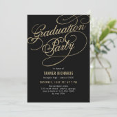 Elegant Script BEWERKBARE KLEUR Afstudeeruitnodigi Kaart (Staand voorkant)