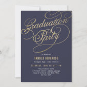 Elegant Script BEWERKBARE KLEUR Afstudeeruitnodigi Kaart (Voorkant)