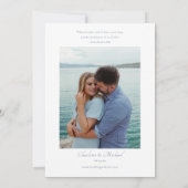 Elegant Script Bijbel Verse Fotobruiloft Kaart (Achterkant)