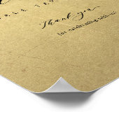 Elegant Script, Black and Gold Wedding Favor Sign Poster (Hoek)