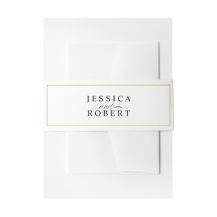 Elegant Script Black and Gold Wedding Uitnodigingen Wikkel