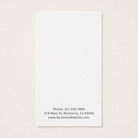 Elegant Script Black and White Earring Holder Card Visitekaartje (Achterkant)