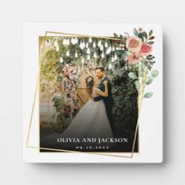 Elegant Script Black and White Wedding Fotoplaat