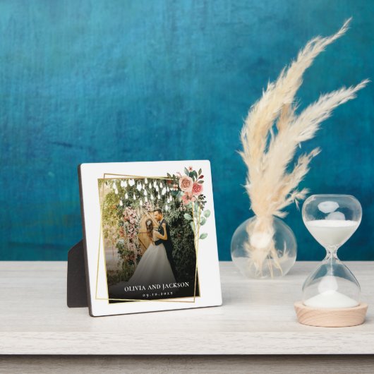 Elegant Script Black and White Wedding Fotoplaat (Insitu)