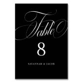 Elegant Script Black and White Wedding Kaart (Achterkant)