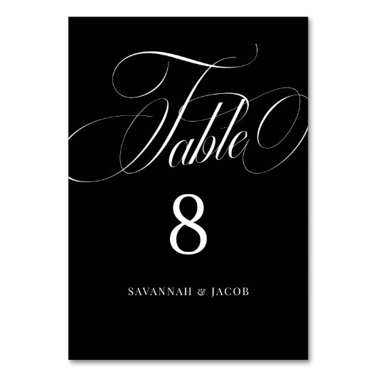 Elegant Script Black and White Wedding Kaart (Achterkant)