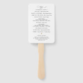 Elegant Script Black and White Wedding Program Handwaaier (Achterkant)