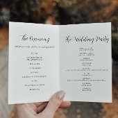 Elegant Script Black and White Wedding Program Programma