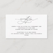 Elegant Script Black and White Wedding Reception Informatiekaartje (Voorkant)