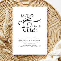 Elegant Script Black and White Wedding