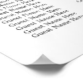 Elegant Script Black and White Wedding Seding Poster (Hoek)