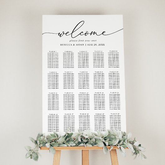 Elegant Script Black and White Wedding Seding Poster