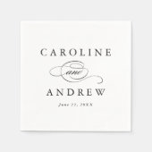 Elegant Script Black and White Wedding Servetten (Voorkant)